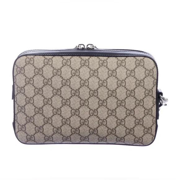 GUCCI GG SIGNATURE SUPREME EDEN WRISTLET POUCH COSMETIC MAKEUP CLUTCH BAG - Picture 7 of 9